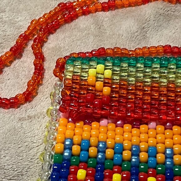 Kandi Beaded purse pocketbook bag pouch or shoulder purse. Fun festival vibes ra - Picture 2 of 11